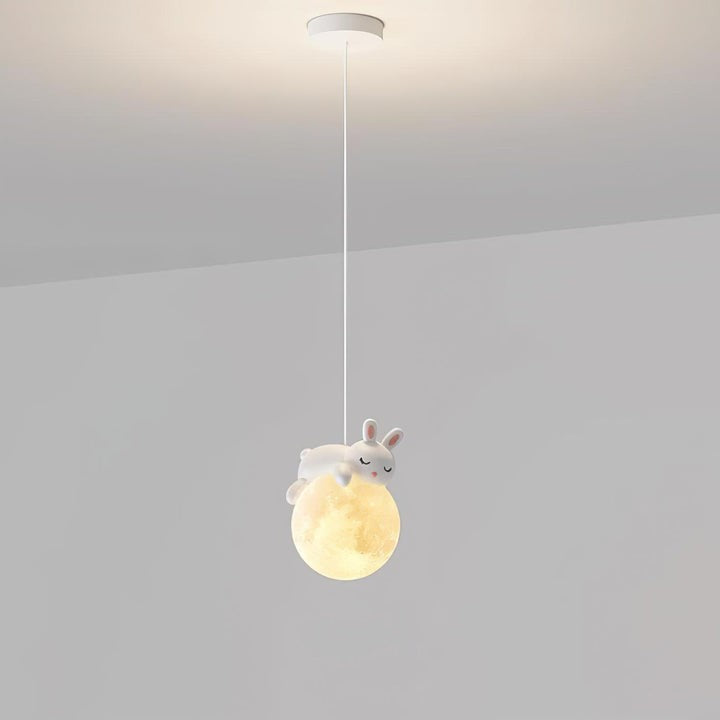 3D Printed Bear & Moon Kids Pendant Light