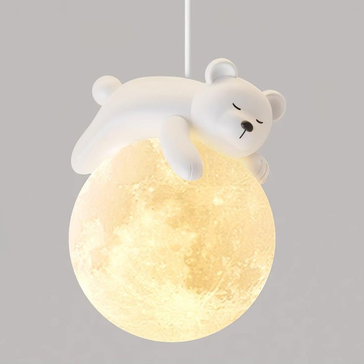 3D Printed Bear & Moon Kids Pendant Light