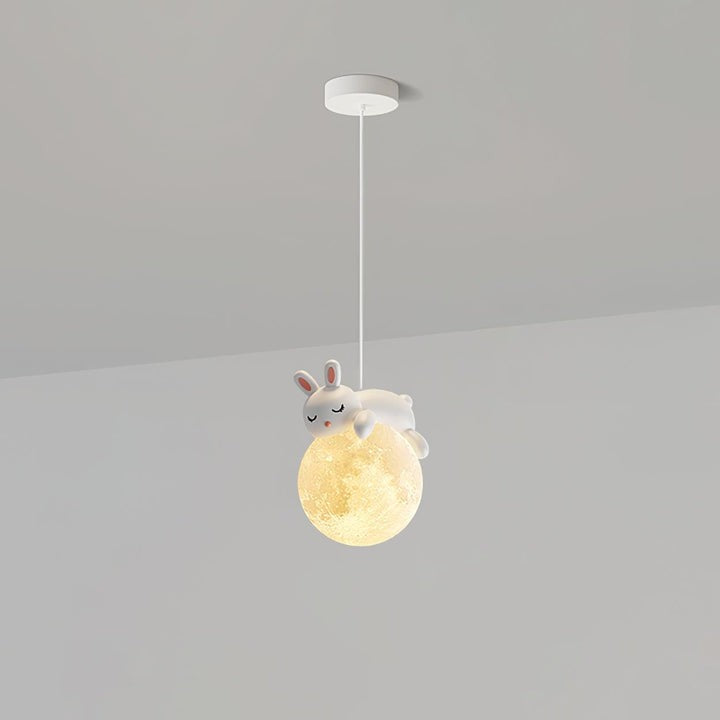 3D Printed Bear & Moon Kids Pendant Light