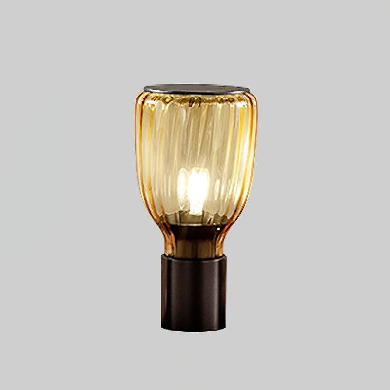 Colorful Blown Glass Table Lamp in Green & Amber
