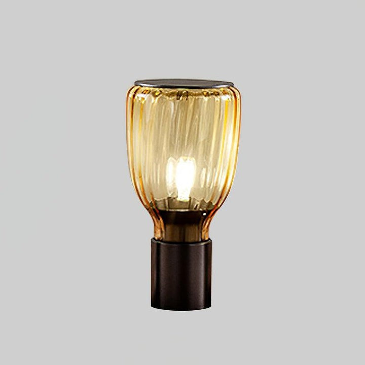 Colorful Blown Glass Table Lamp in Green & Amber
