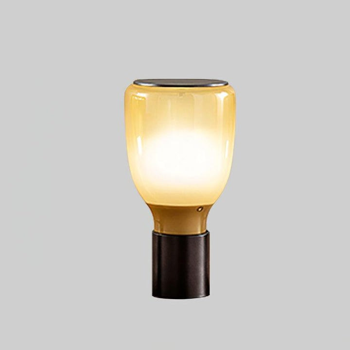 Colorful Blown Glass Table Lamp in Green & Amber