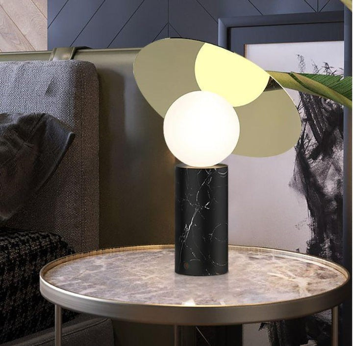 Adjustable 360° Disc Table Lamp with Marble Base