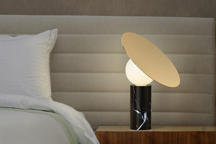Adjustable 360° Disc Table Lamp with Marble Base