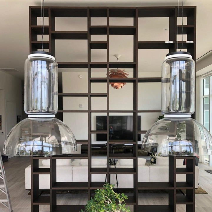Adjustable Clear Glass Cylinder LED Pendant Light