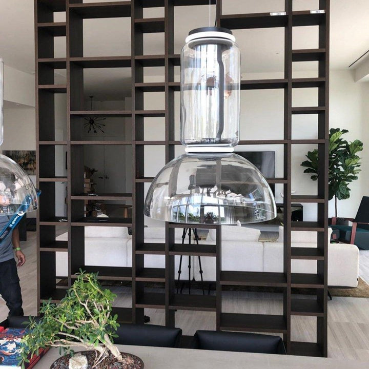 Adjustable Clear Glass Cylinder LED Pendant Light