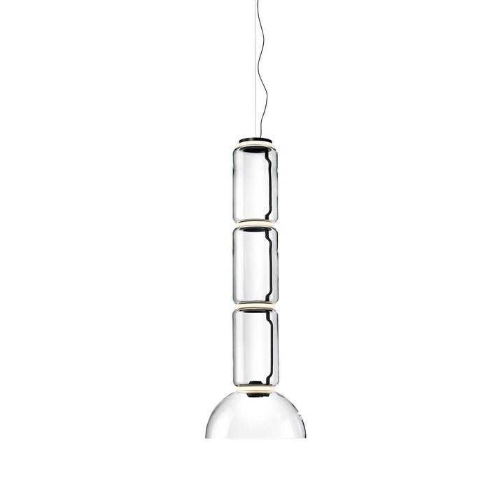 Adjustable Clear Glass Cylinder LED Pendant Light
