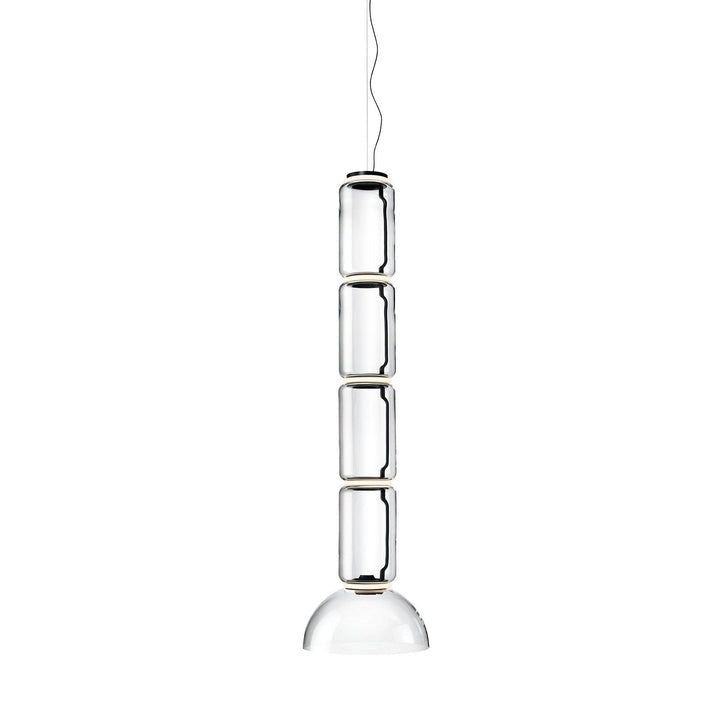 Adjustable Clear Glass Cylinder LED Pendant Light