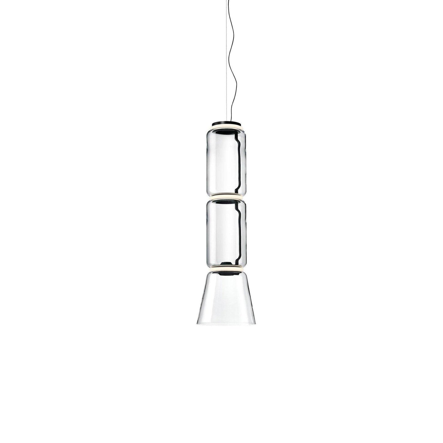 Adjustable Clear Glass Cylinder LED Pendant Light
