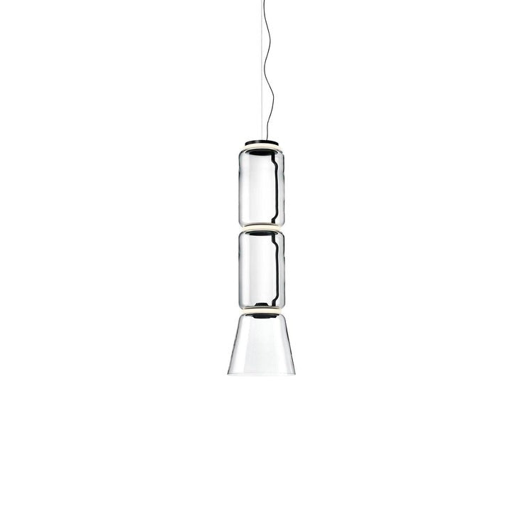 Adjustable Clear Glass Cylinder LED Pendant Light