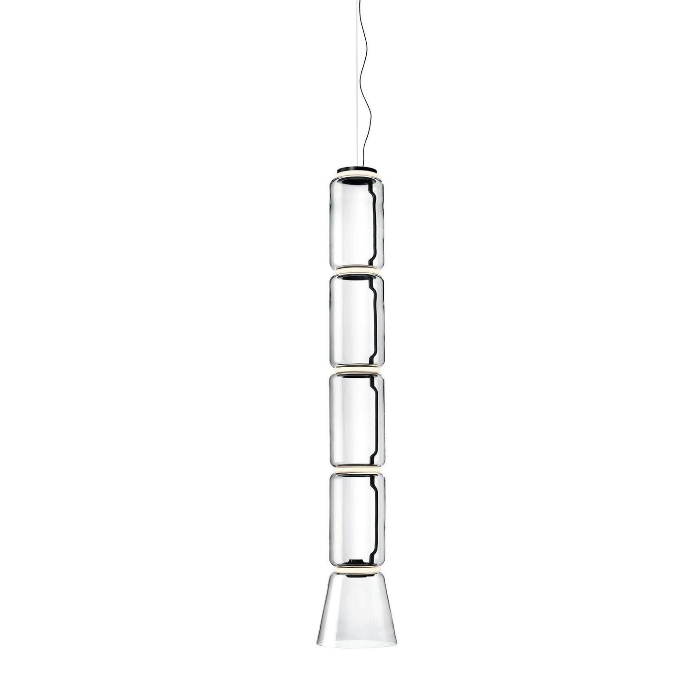 Adjustable Clear Glass Cylinder LED Pendant Light