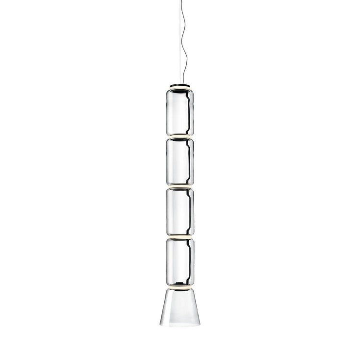 Adjustable Clear Glass Cylinder LED Pendant Light