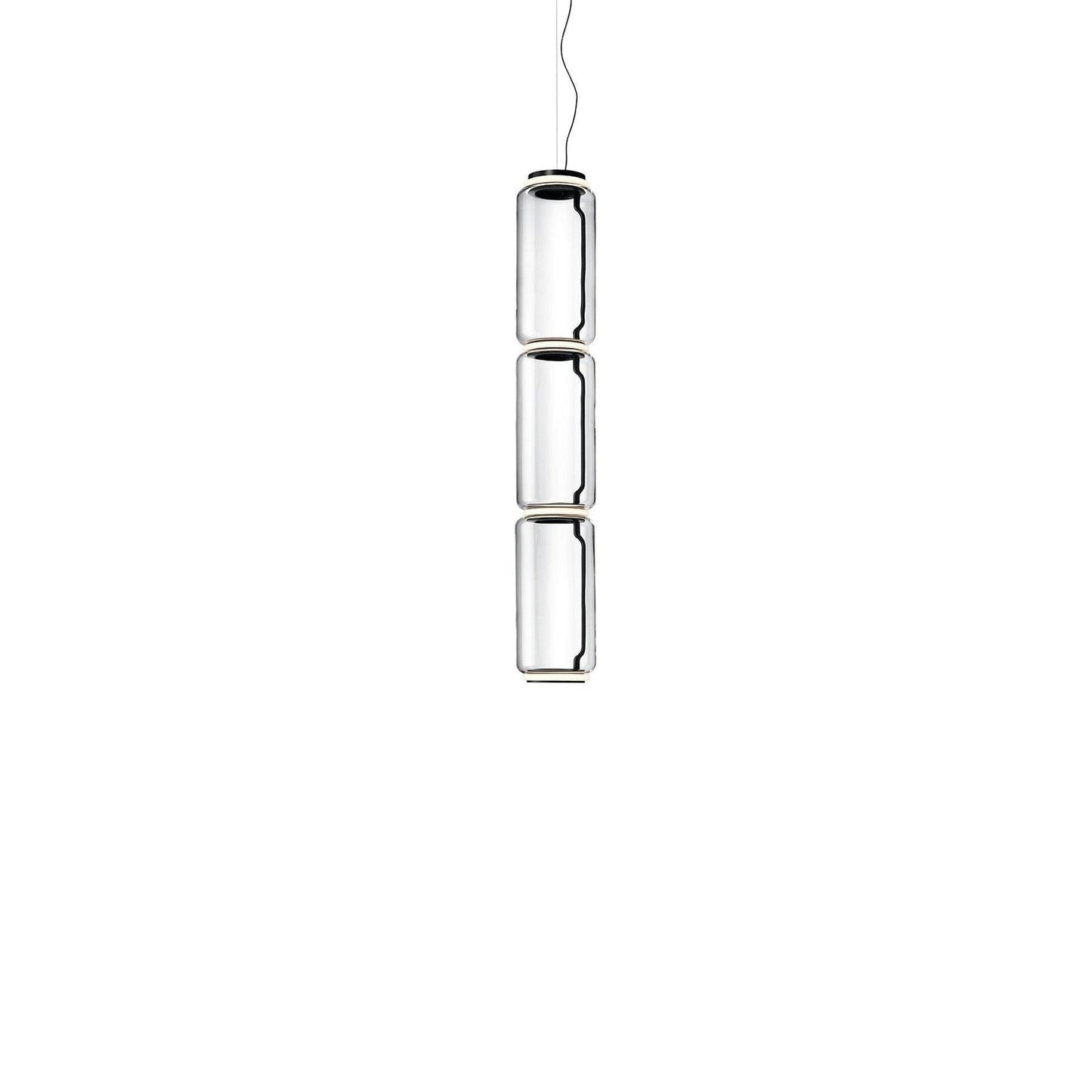 Adjustable Clear Glass Cylinder LED Pendant Light