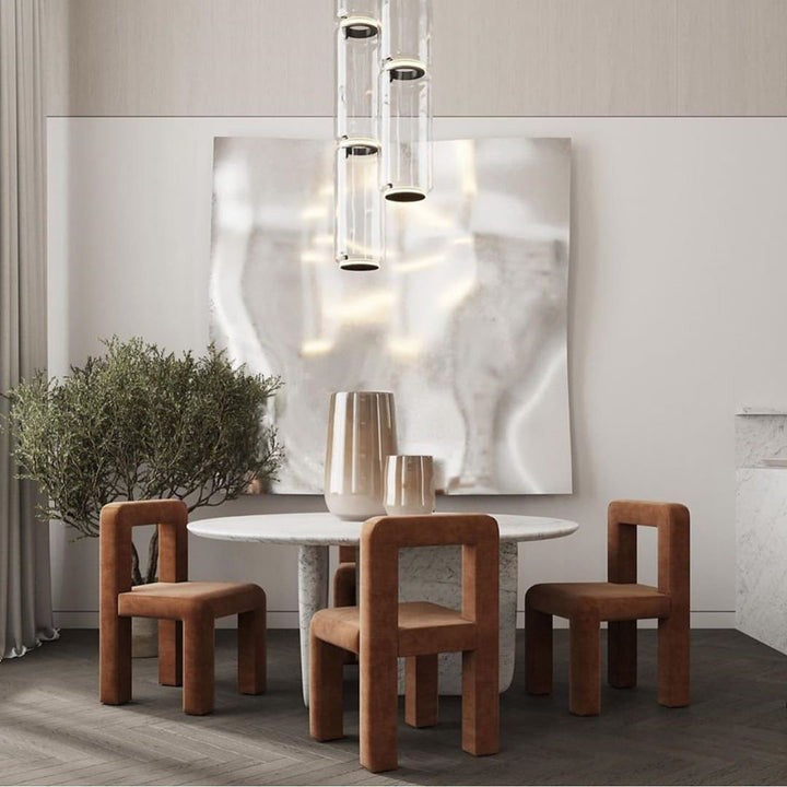 Adjustable Clear Glass Cylinder LED Pendant Light