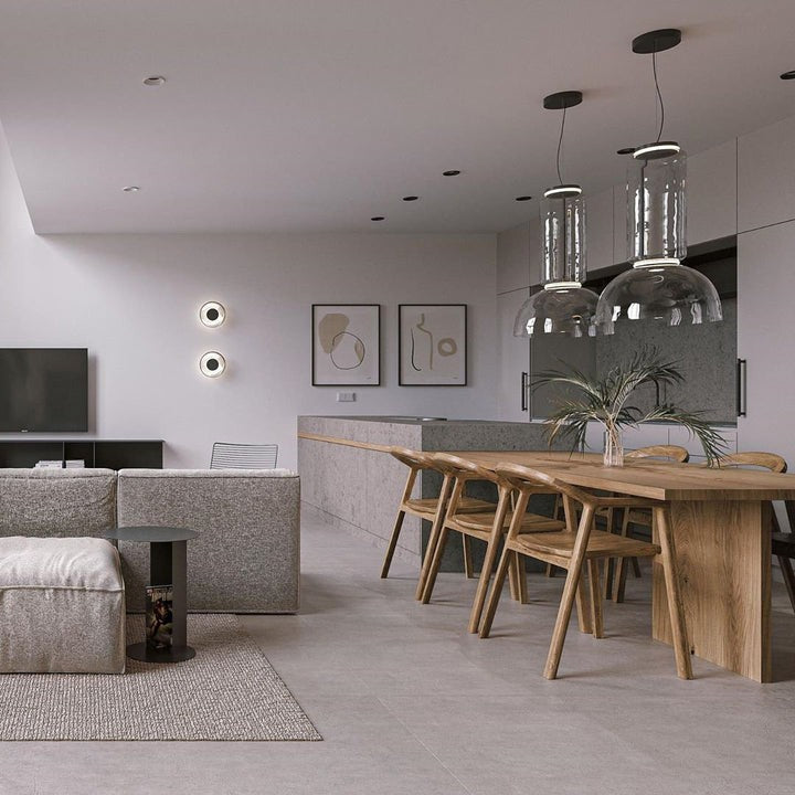 Adjustable Clear Glass Cylinder LED Pendant Light