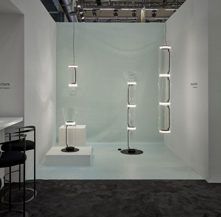 Adjustable Clear Glass Cylinder LED Pendant Light