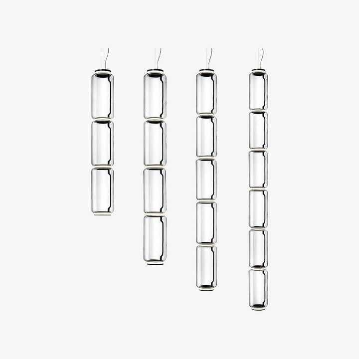 Adjustable Clear Glass Cylinder LED Pendant Light