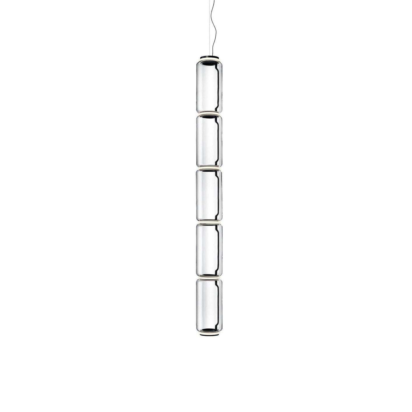 Adjustable Clear Glass Cylinder LED Pendant Light