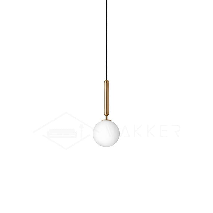 Adjustable Opal & Clear Glass Sphere Pendant Light