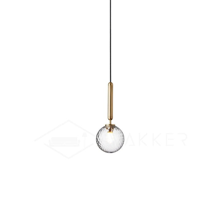 Adjustable Opal & Clear Glass Sphere Pendant Light