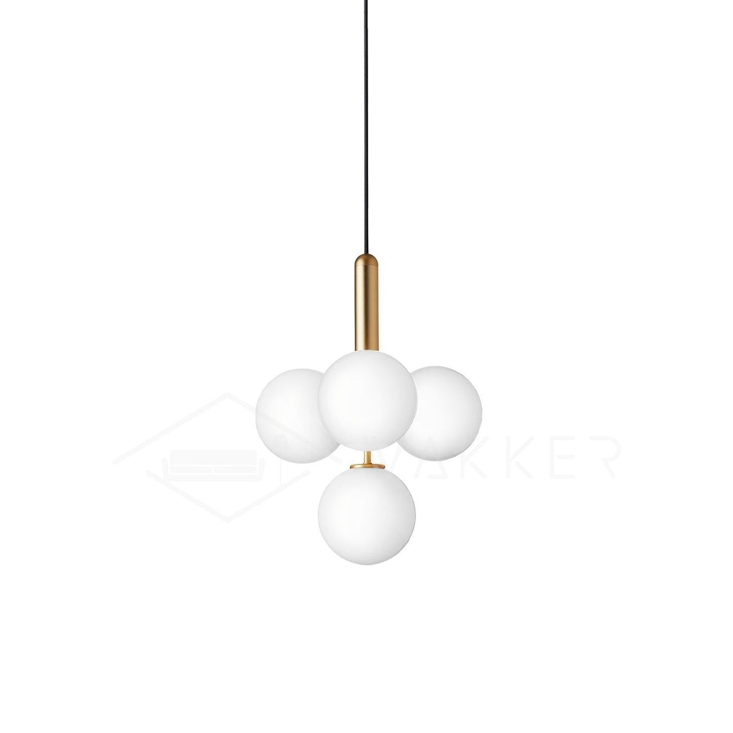 Adjustable Opal & Clear Glass Sphere Pendant Light