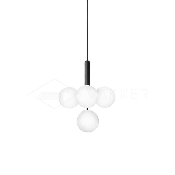 Adjustable Opal & Clear Glass Sphere Pendant Light