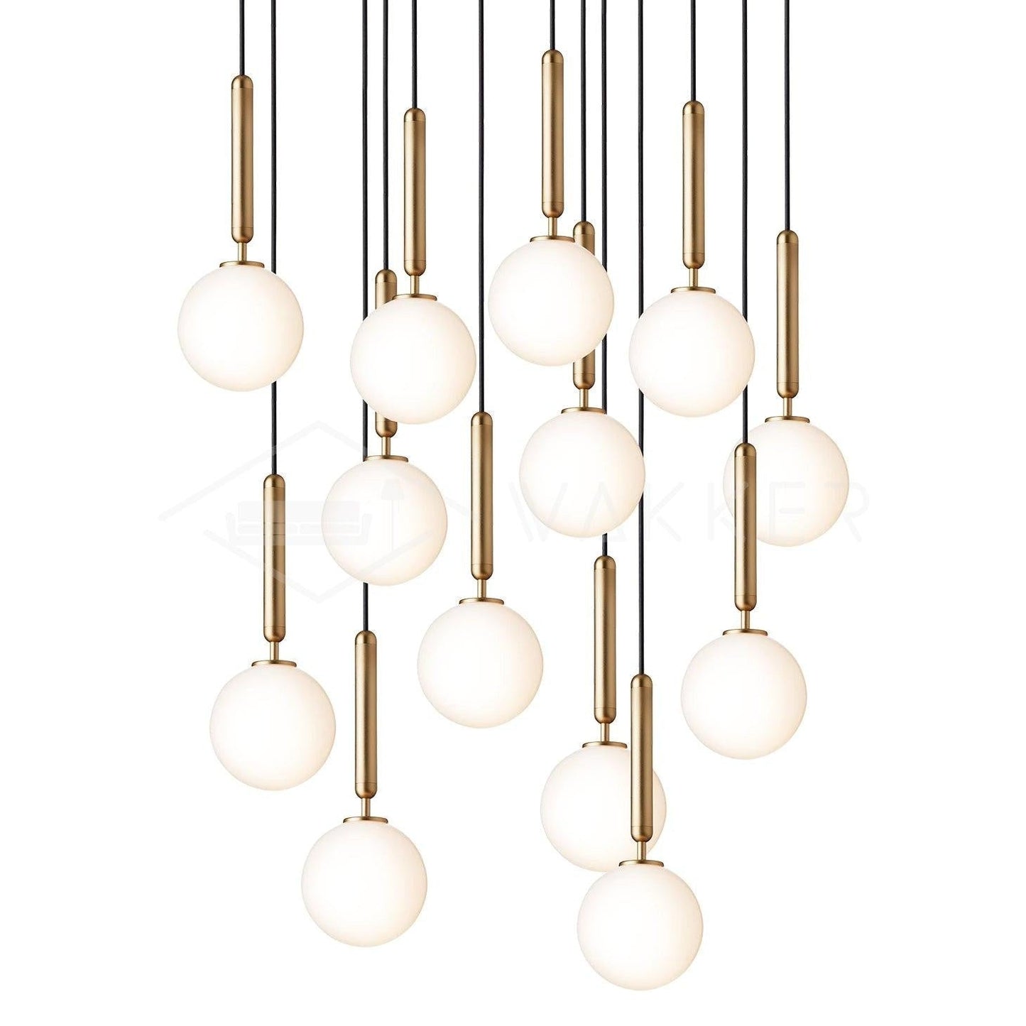 Adjustable Opal & Clear Glass Sphere Pendant Light