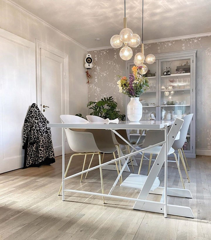 Adjustable Opal & Clear Glass Sphere Pendant Light