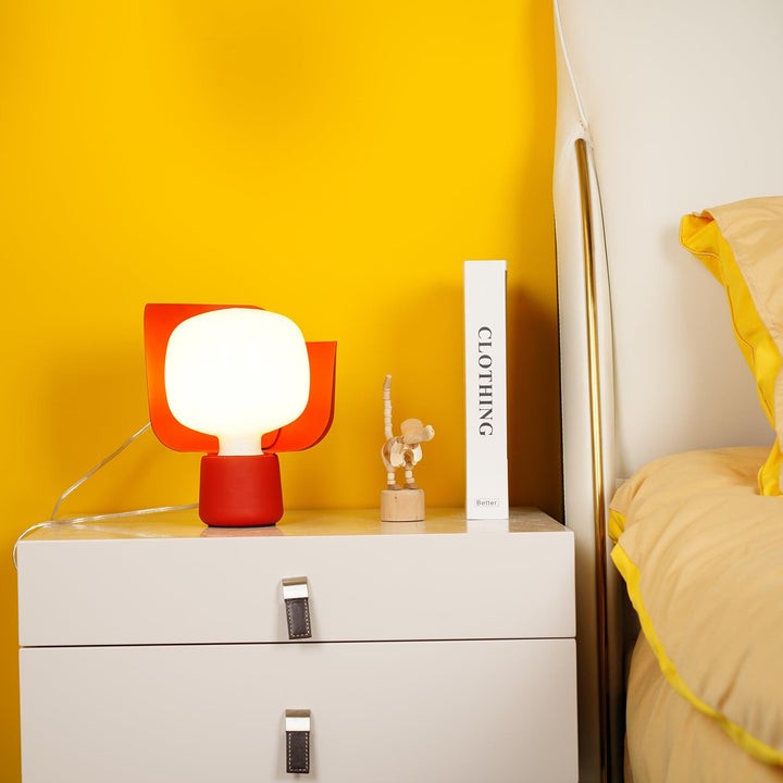 Adjustable Petal-Shape Glass LED Table Lamp