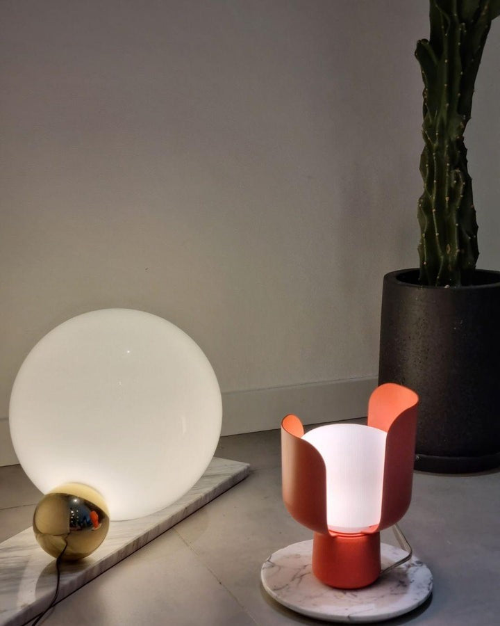 Adjustable Petal-Shape Glass LED Table Lamp