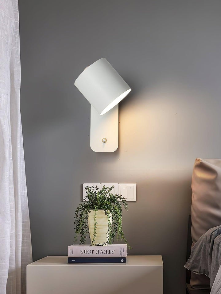 Adjustable Rotating Cylinder Plug-In Wall Sconce