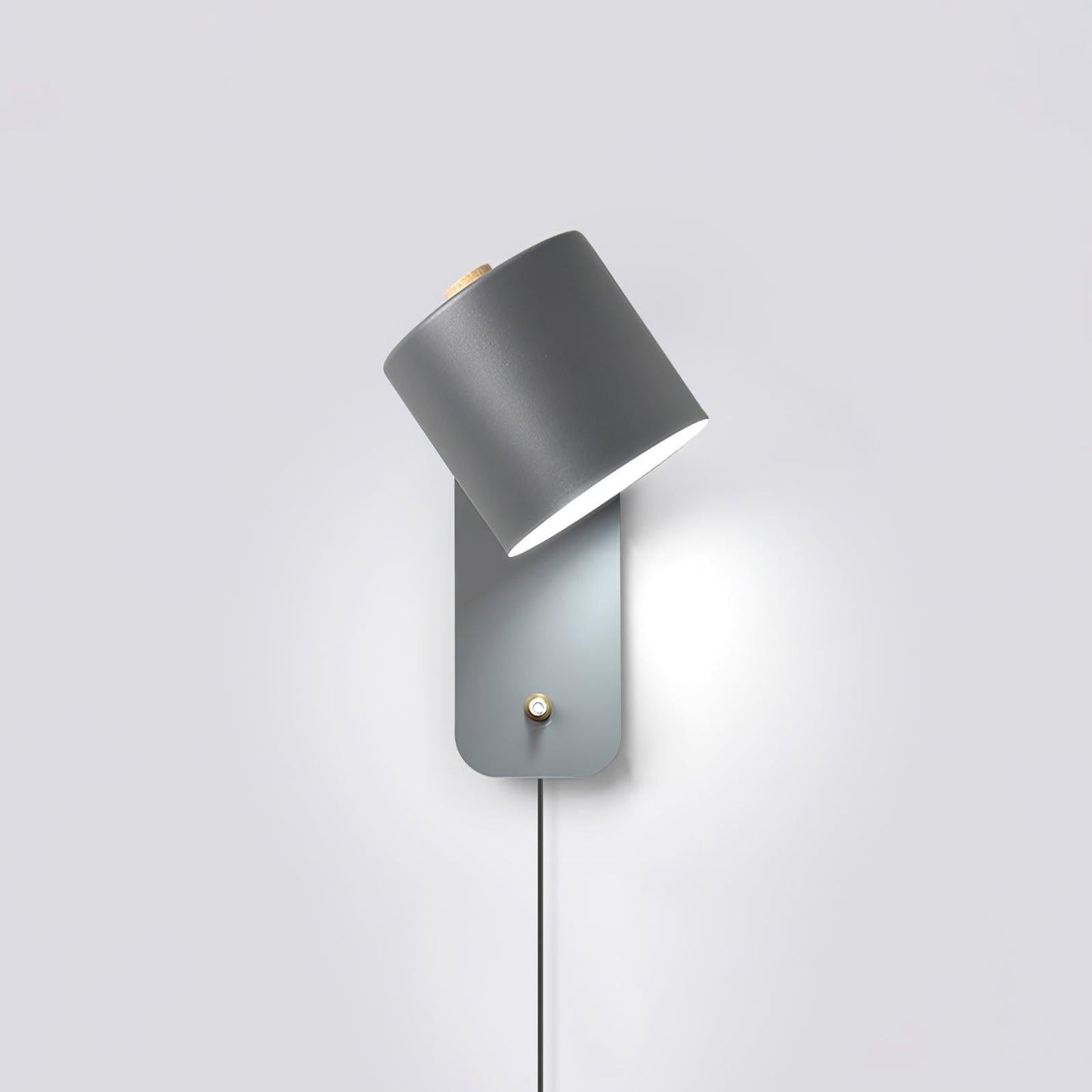 Adjustable Rotating Cylinder Plug-In Wall Sconce