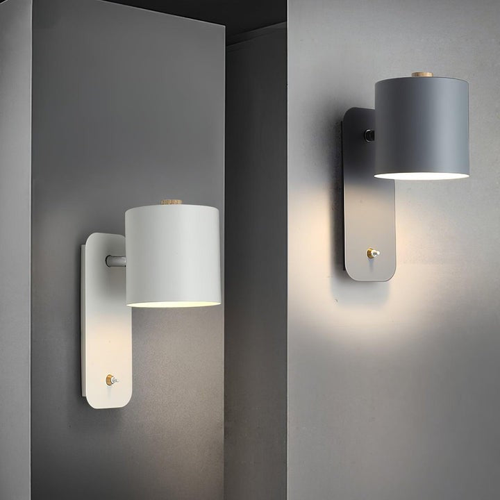 Adjustable Rotating Cylinder Plug-In Wall Sconce