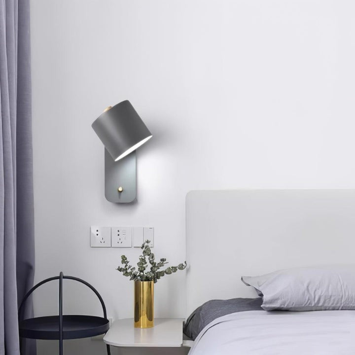 Adjustable Rotating Cylinder Plug-In Wall Sconce