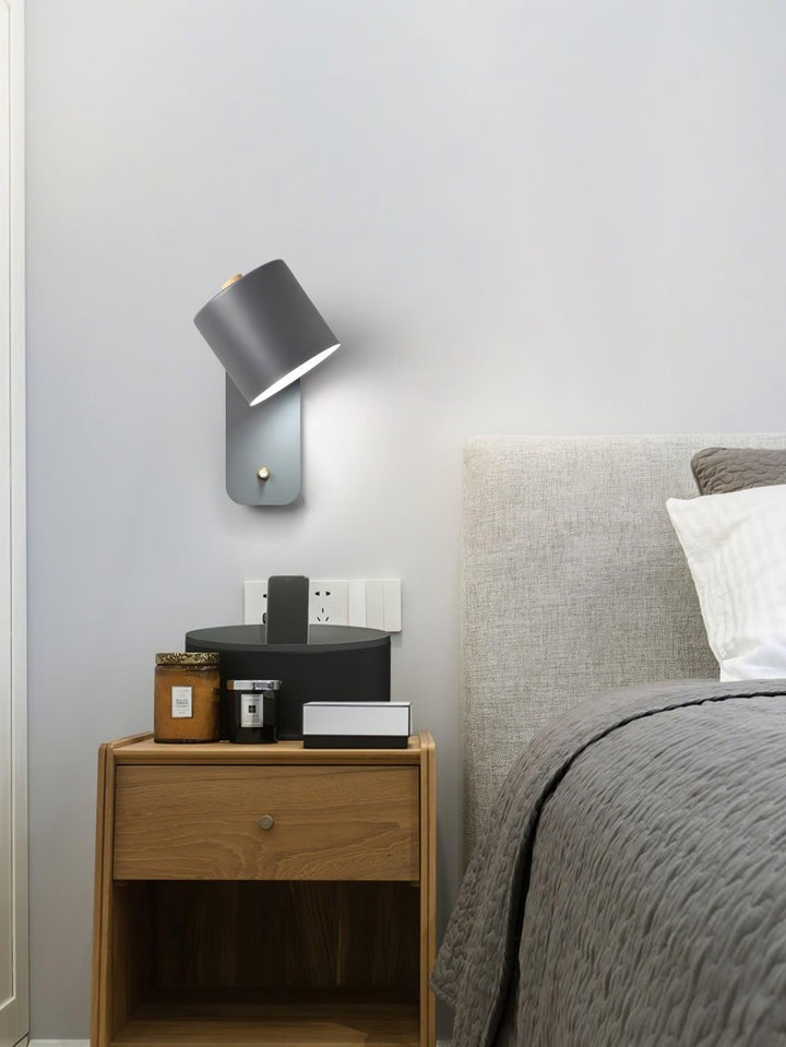 Adjustable Rotating Cylinder Plug-In Wall Sconce