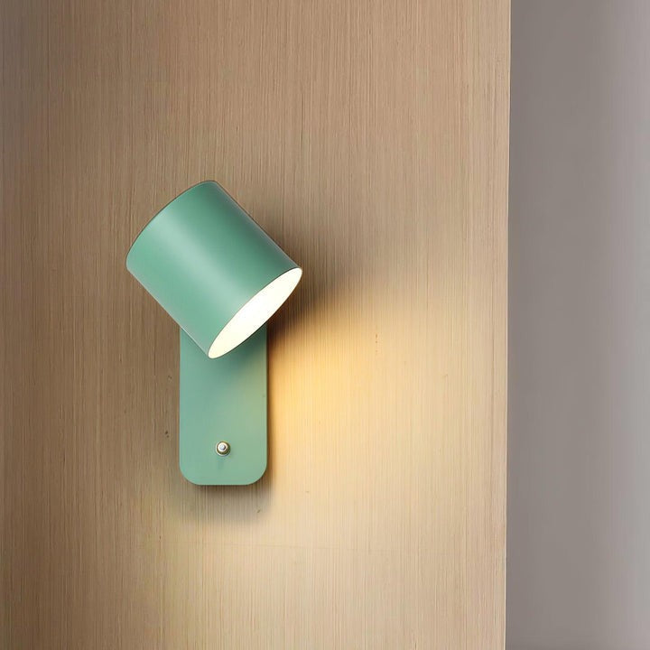 Adjustable Rotating Cylinder Plug-In Wall Sconce