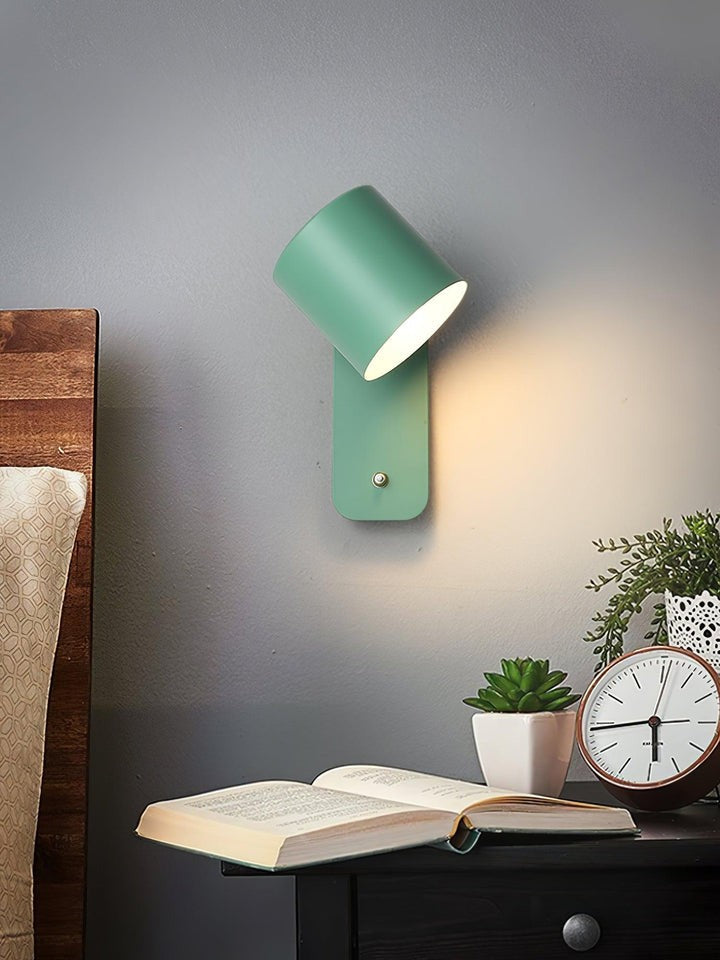 Adjustable Rotating Cylinder Plug-In Wall Sconce