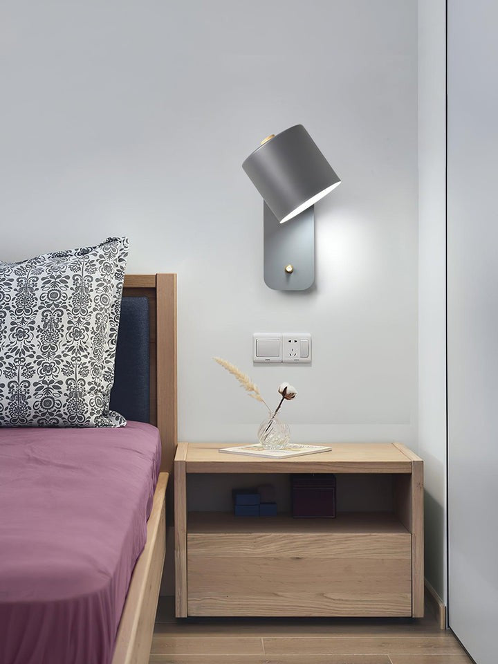 Adjustable Rotating Cylinder Plug-In Wall Sconce
