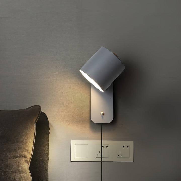 Adjustable Rotating Cylinder Plug-In Wall Sconce