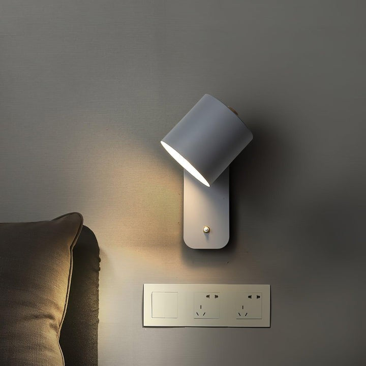 Adjustable Rotating Cylinder Plug-In Wall Sconce