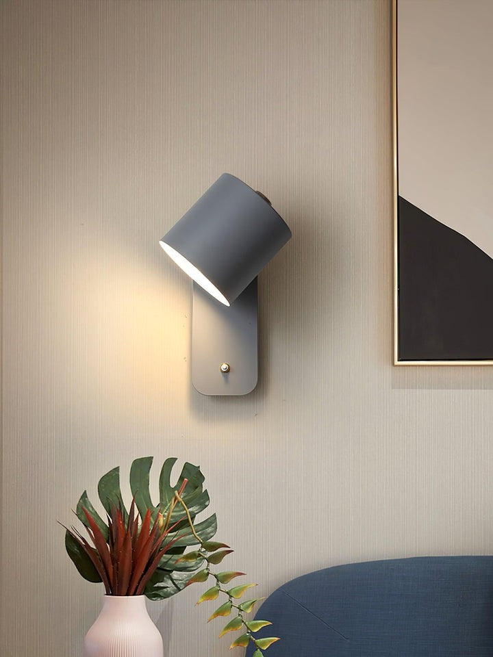 Adjustable Rotating Cylinder Plug-In Wall Sconce
