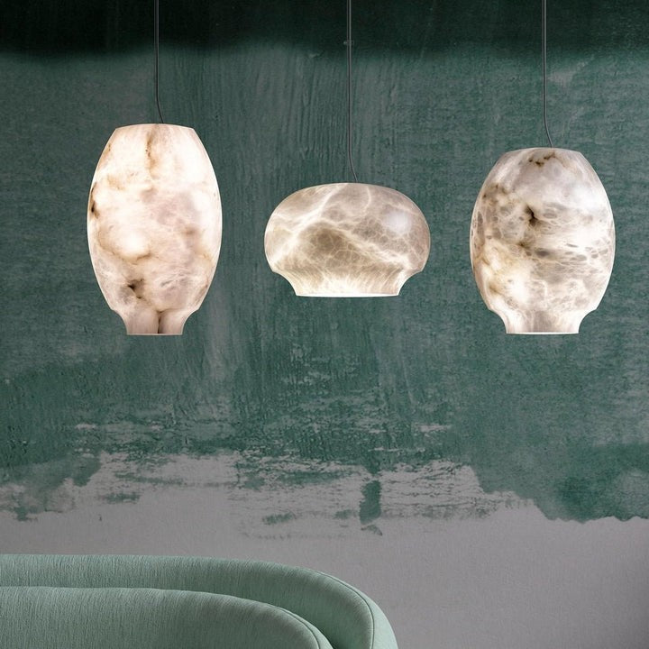 Alabaster Dome Pendant Light with Integrated LED