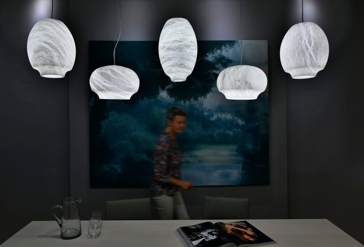 Alabaster Dome Pendant Light with Integrated LED