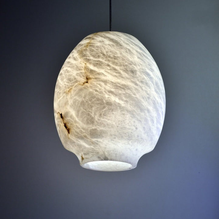 Alabaster Dome Pendant Light with Integrated LED