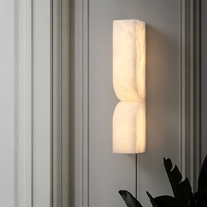 Alabaster Stone LED Plug-In Wall Sconce
