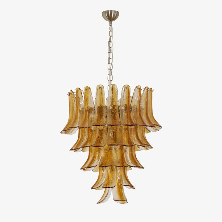 Amber Lily Tiered Glass Chandelier