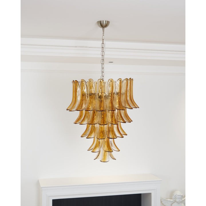 Amber Lily Tiered Glass Chandelier