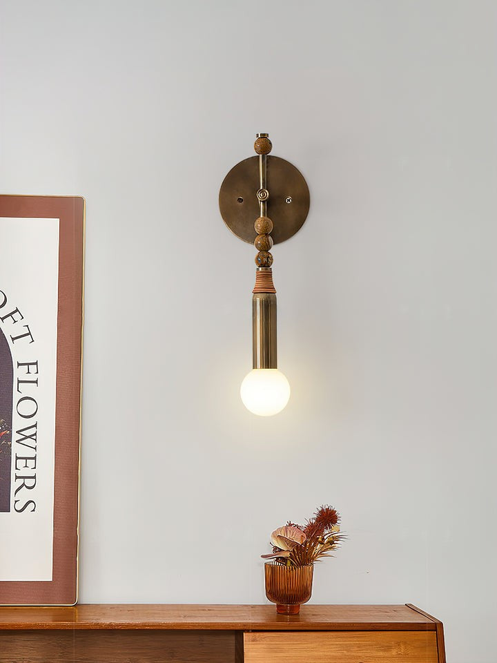Ancient Persepolis Marble & Brass Wall Sconce