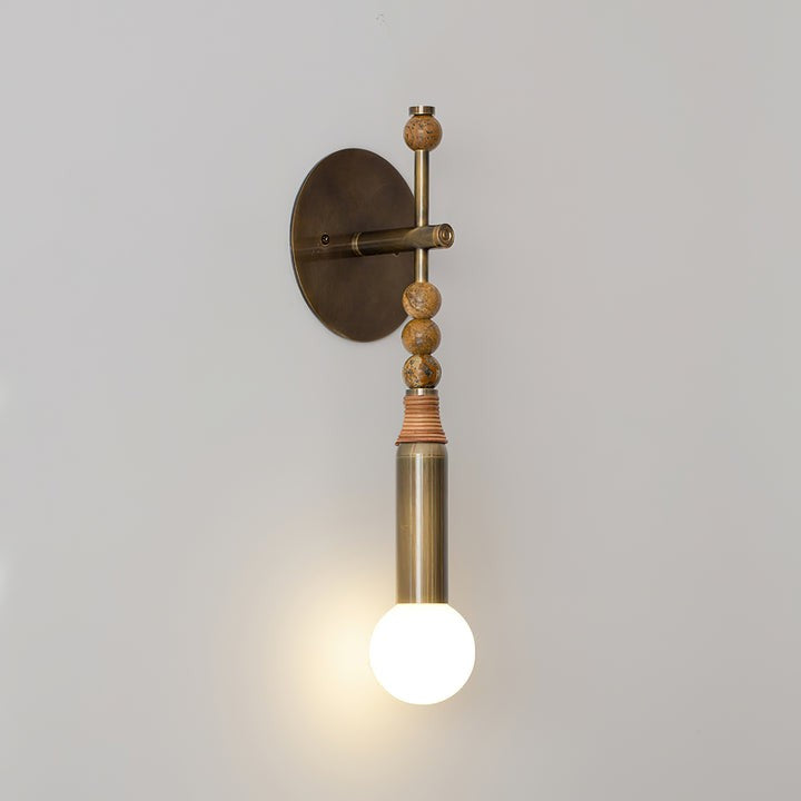 Ancient Persepolis Marble & Brass Wall Sconce