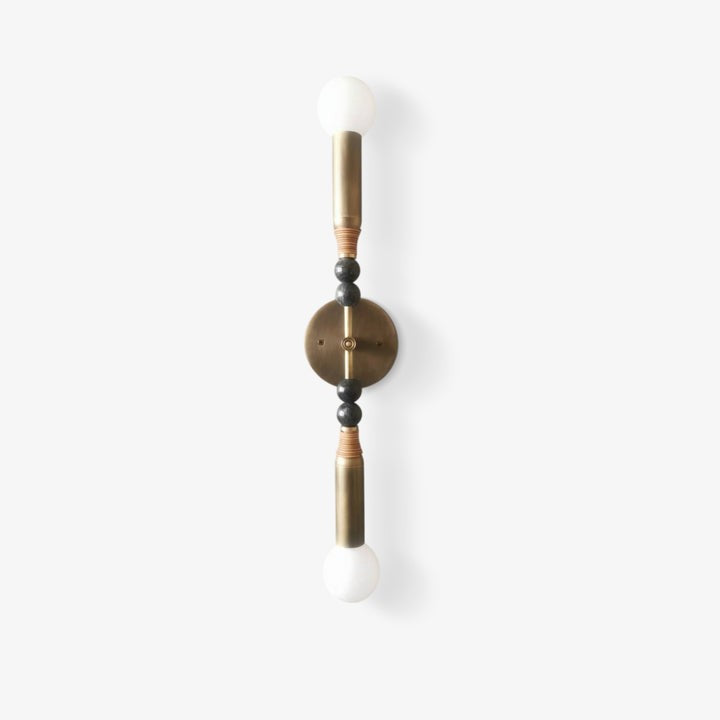 Ancient Persepolis Marble & Brass Wall Sconce
